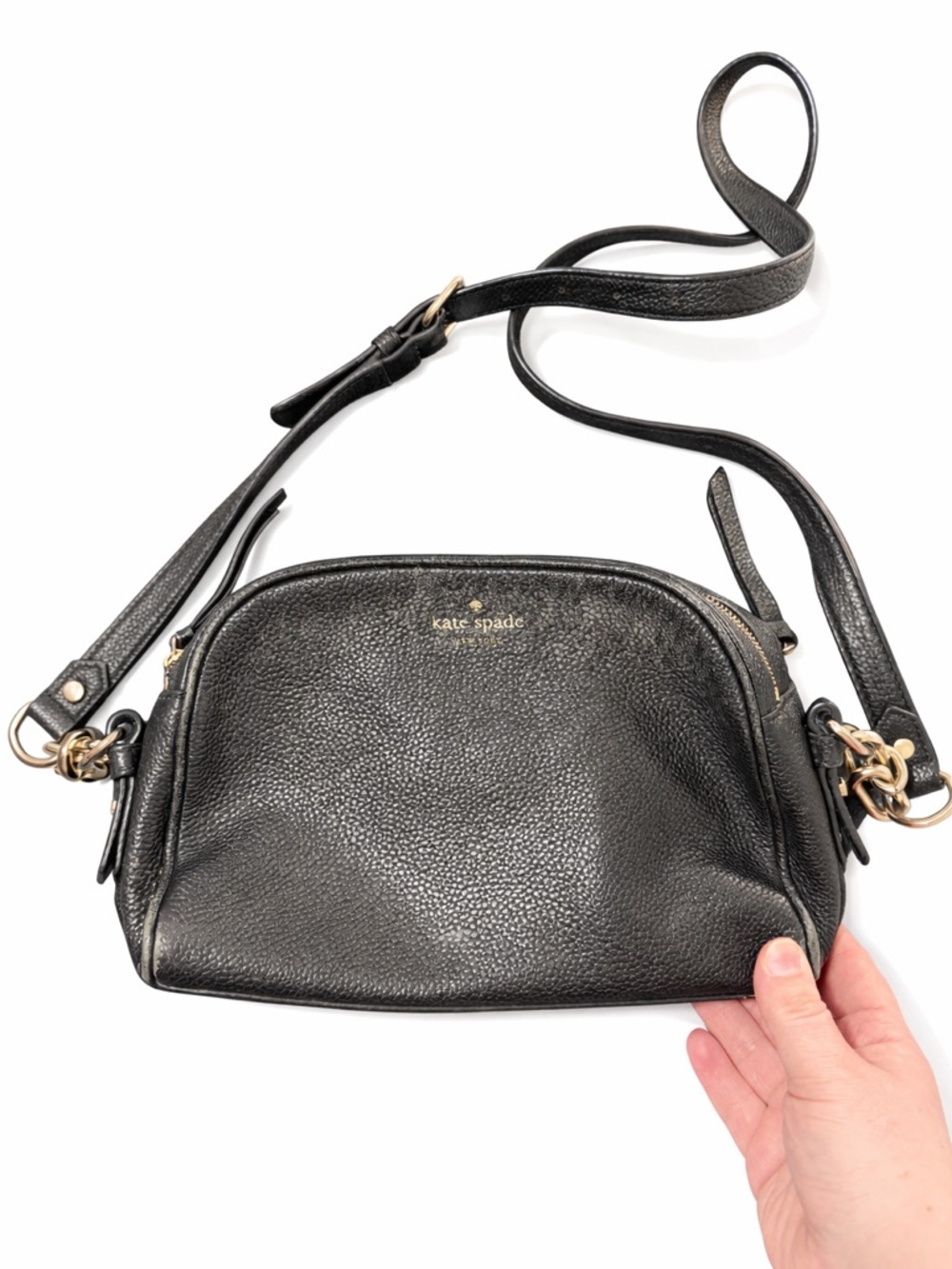 kate spade Black Pebbled Leather Crossbody Bag